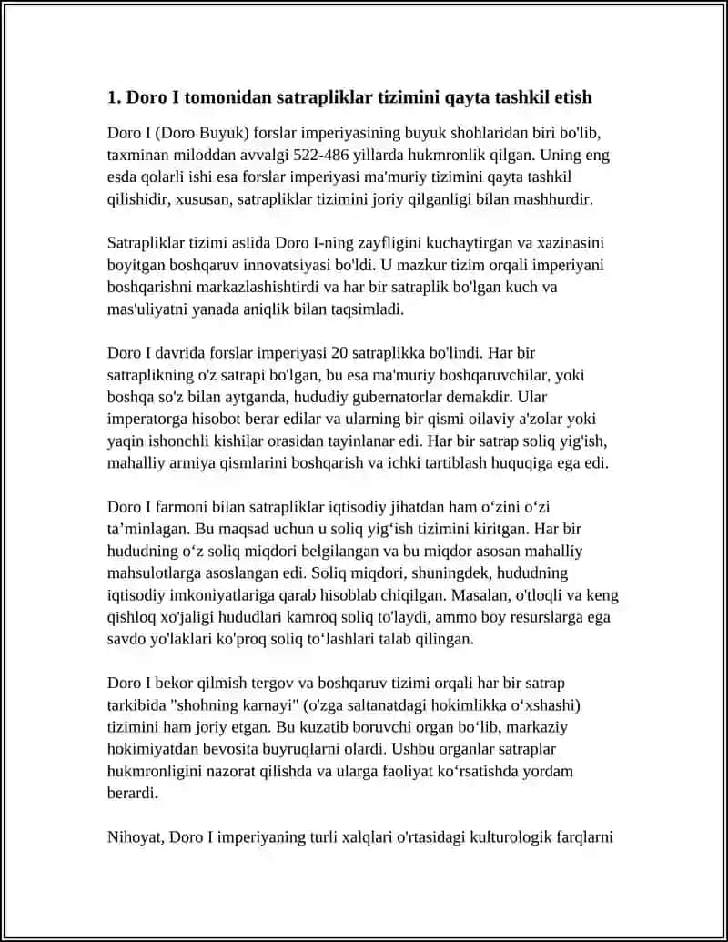 Doro I Islohotlari va Uning Satraplik Boshqaruviga Ta’siri 4