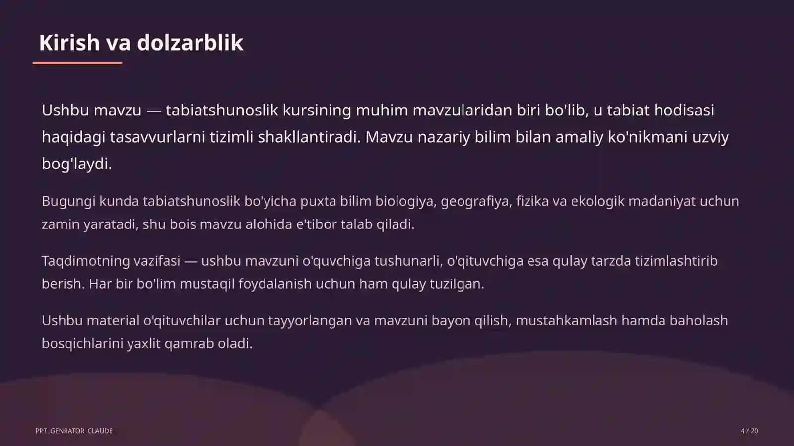 Boshlang'ich sinf: Tabiatshunoslik 4