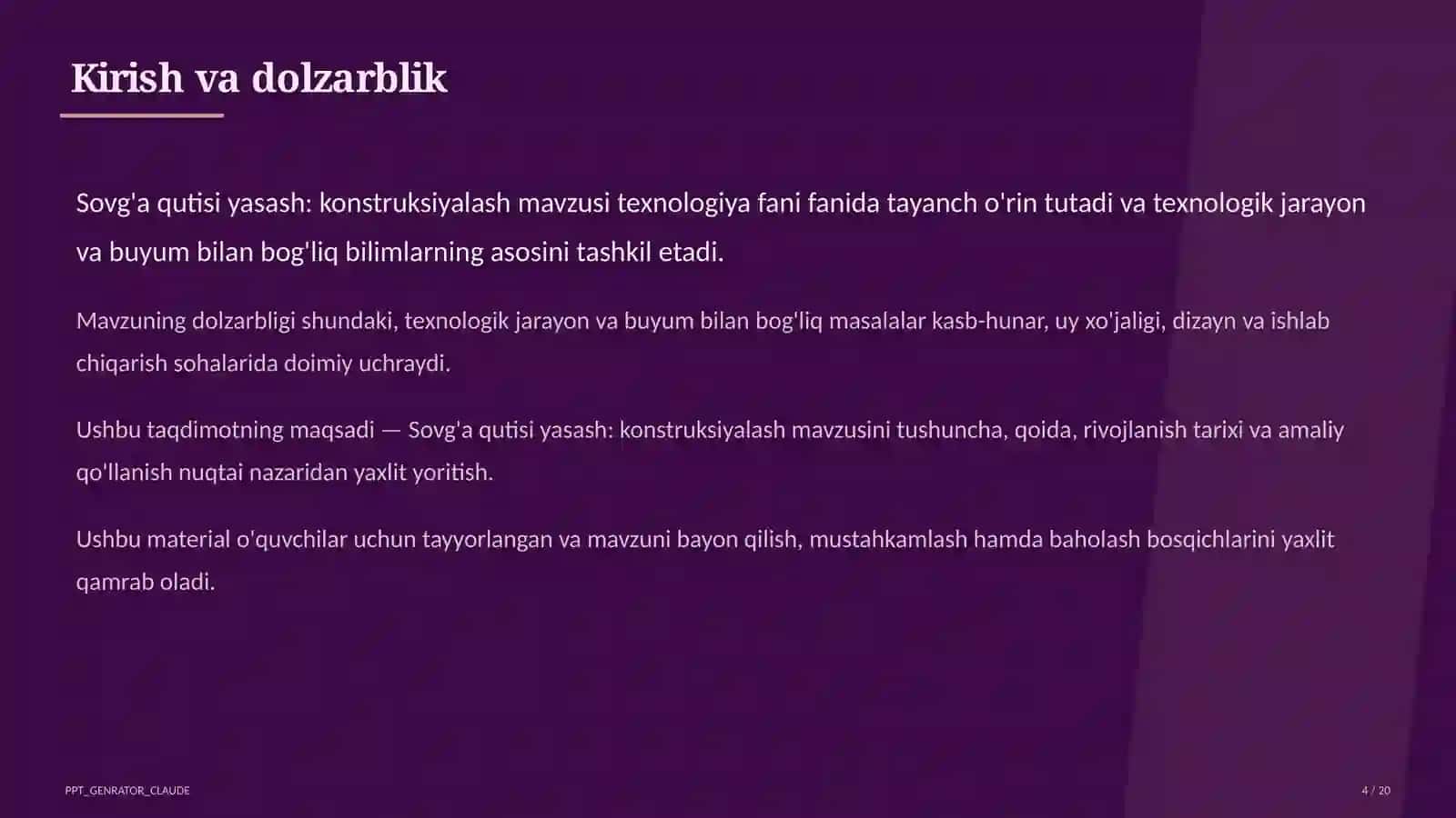 Sovg'a qutisi yasash: konstruksiyalash (3-sinf) 4