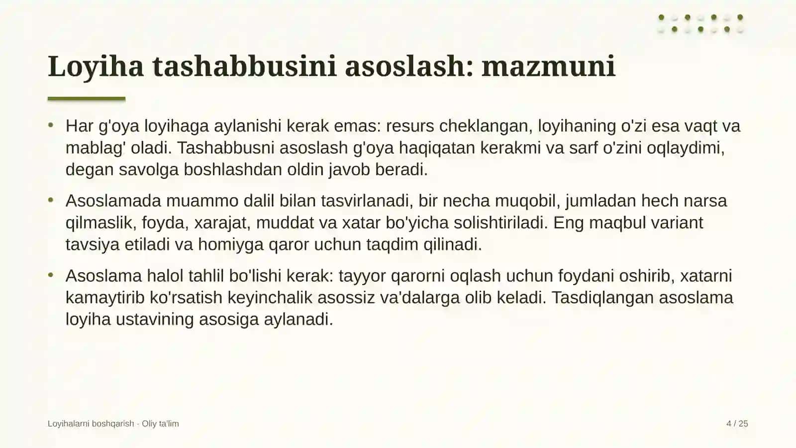 non mahsulotlari korxonalarida loyiha tashabbusini asoslash 5070 4