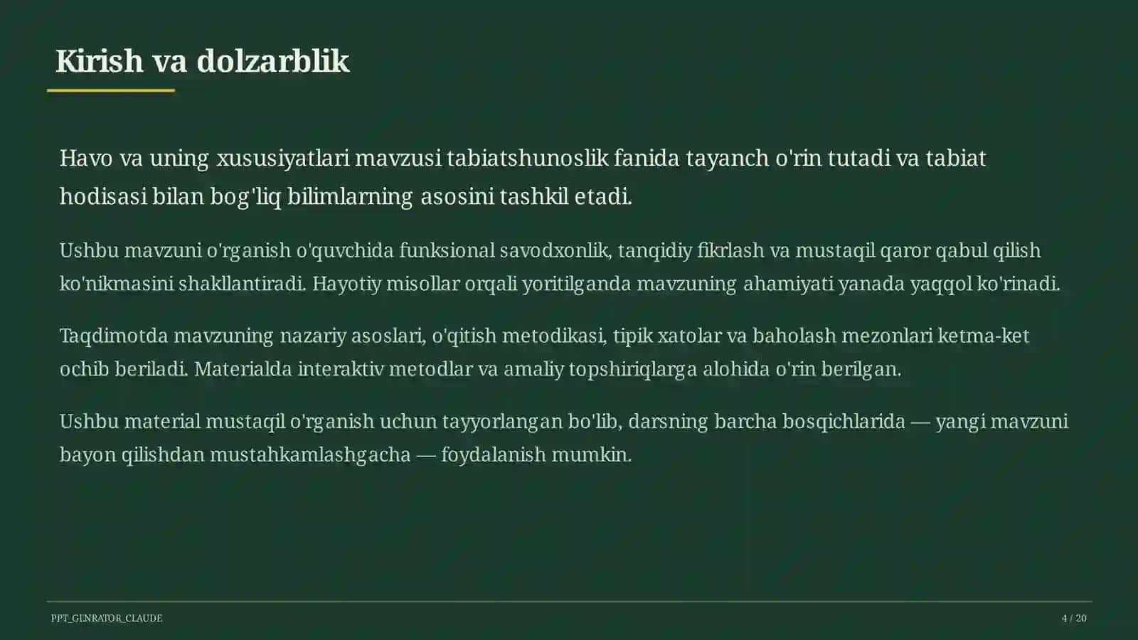 Havo va uning xususiyatlari (2-sinf) 4