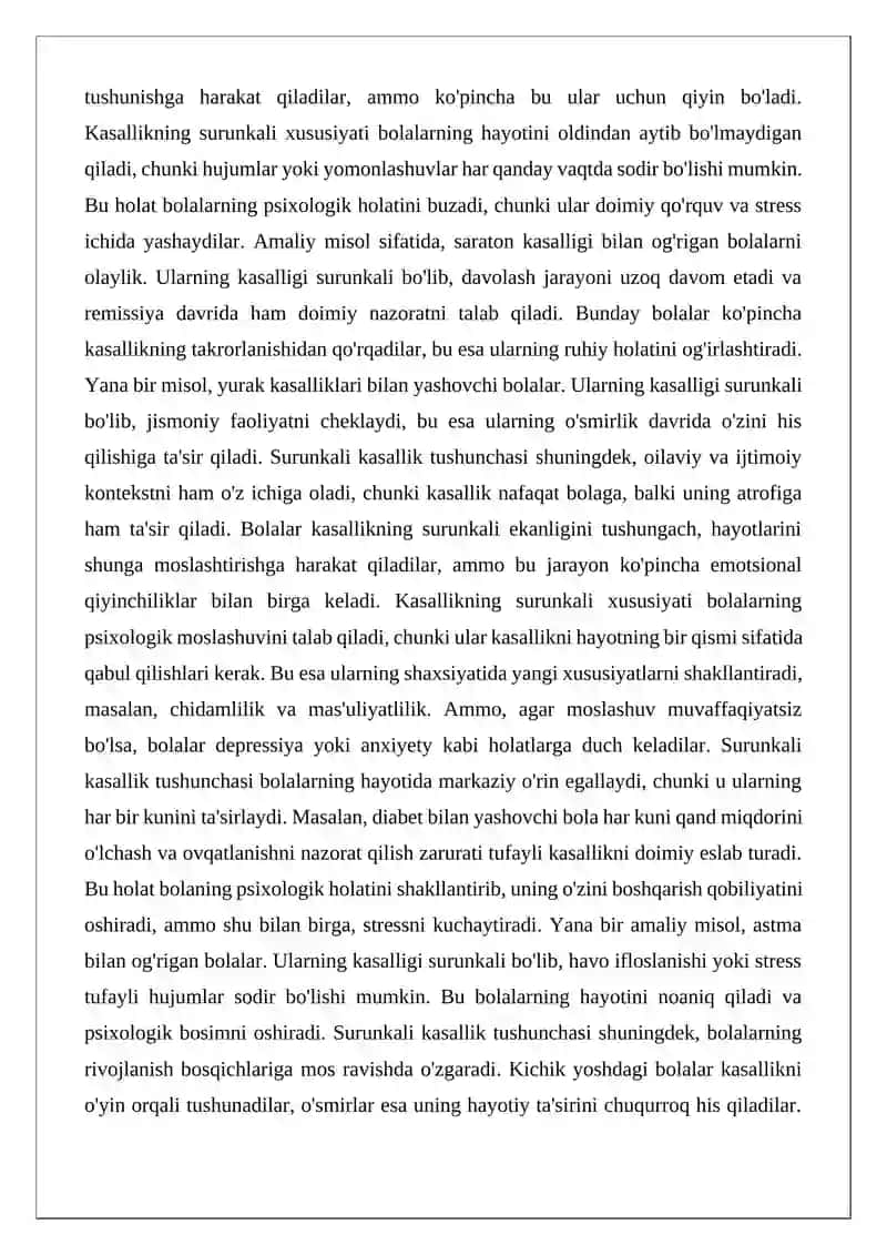 Surunkali kasalliklar bilan yashovchi bolalar ta’limidagi psixologik muammolar 4