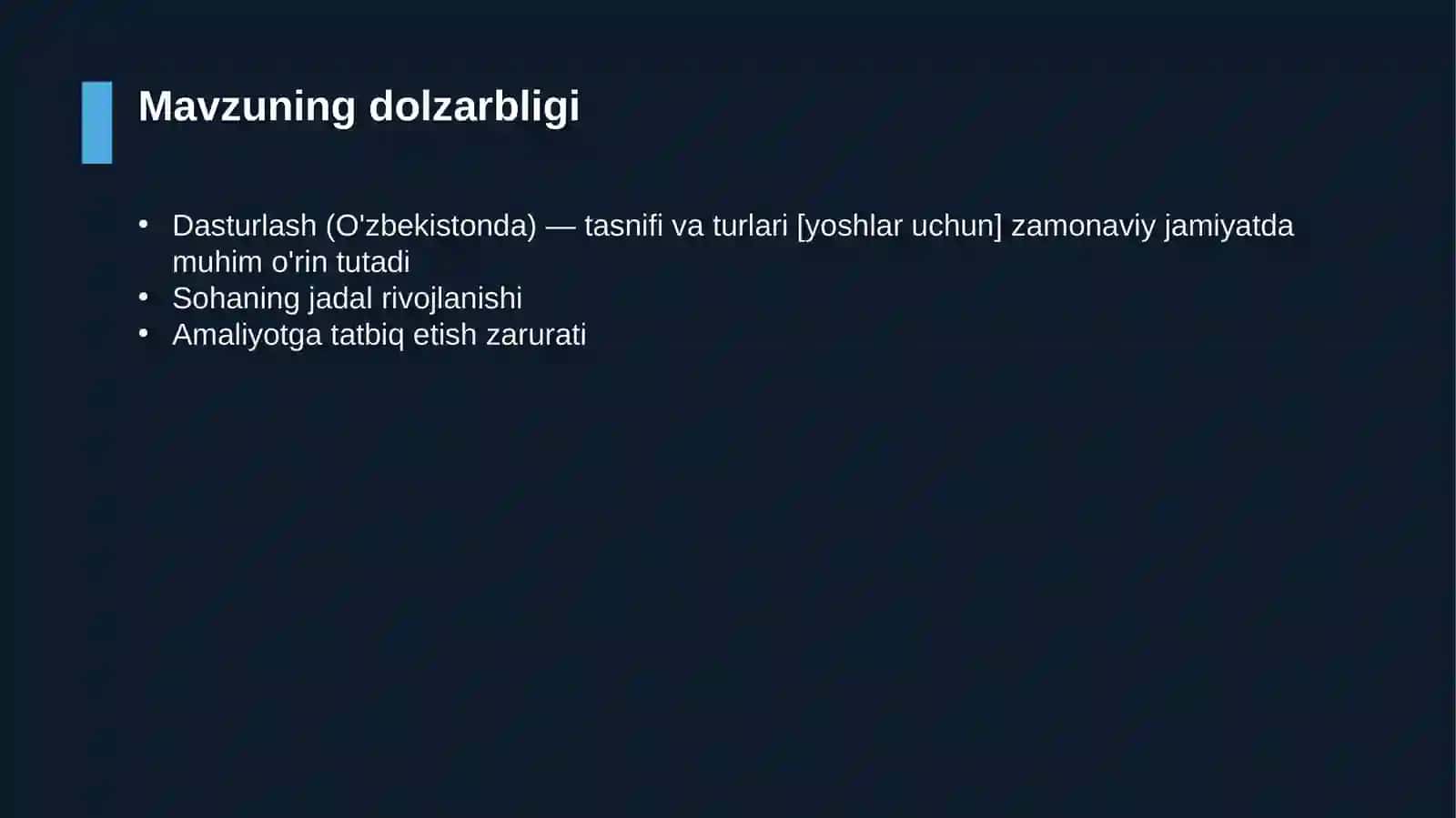 Dasturlash (O'zbekistonda) — tasnifi va turlari [yoshlar uchun] 4