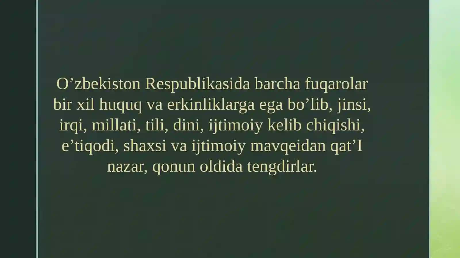 O’zbekistondainsonhuquqlarivaerkinliklarikafolatiningyaratilishi 4