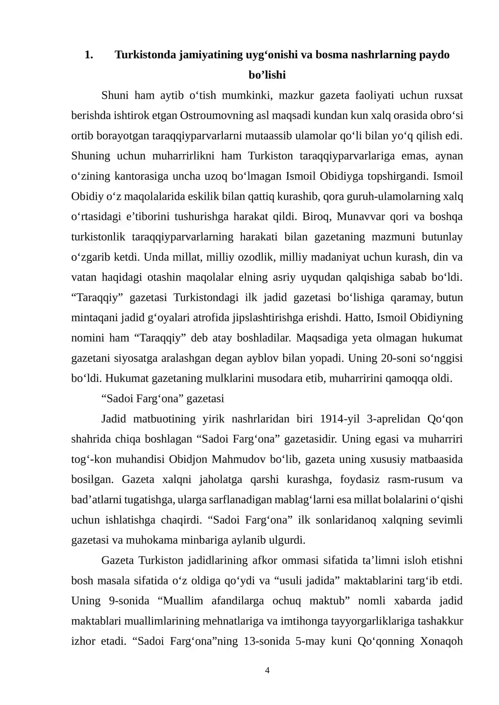 Turkiston jadidchiligi yangi usul maktablari, milliy matbuot va siyosiy qarashlar 4