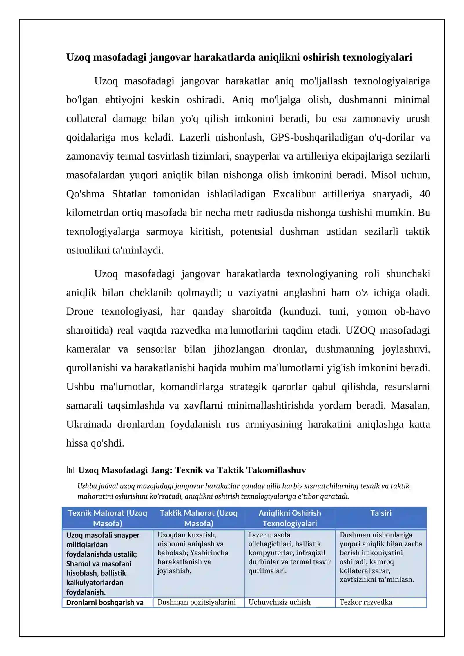 Uzoq masofada jang olib borish maxsus texnik taktik maxoratlarini oshishir 4