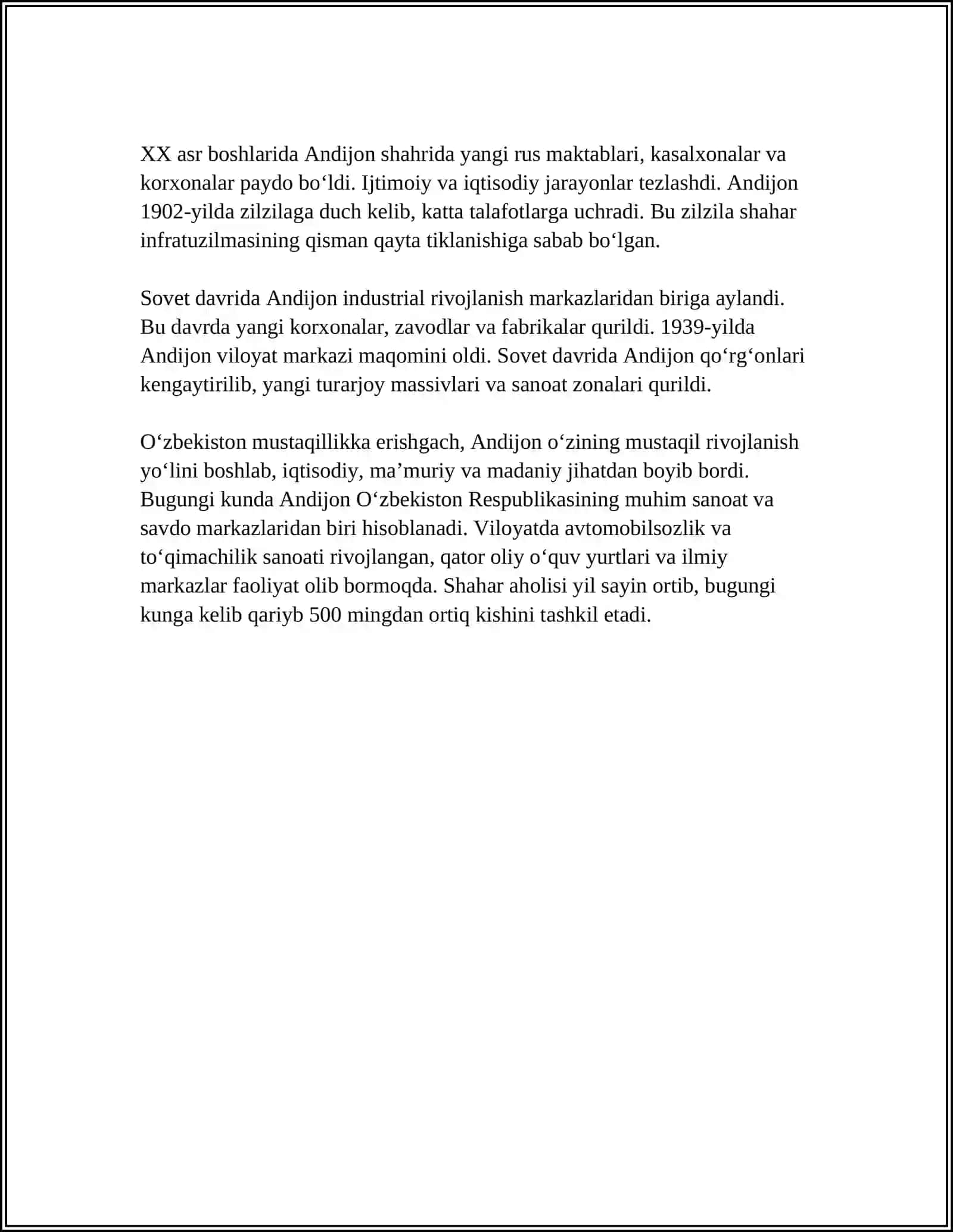 ANDIJON VILOYATIDAGI TARIXIY JOYLAR. ANDIJONNI KELIB CHIQISHI 4