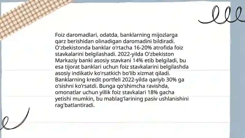 Tijorat banklarning daromadlari va harajatlari 4