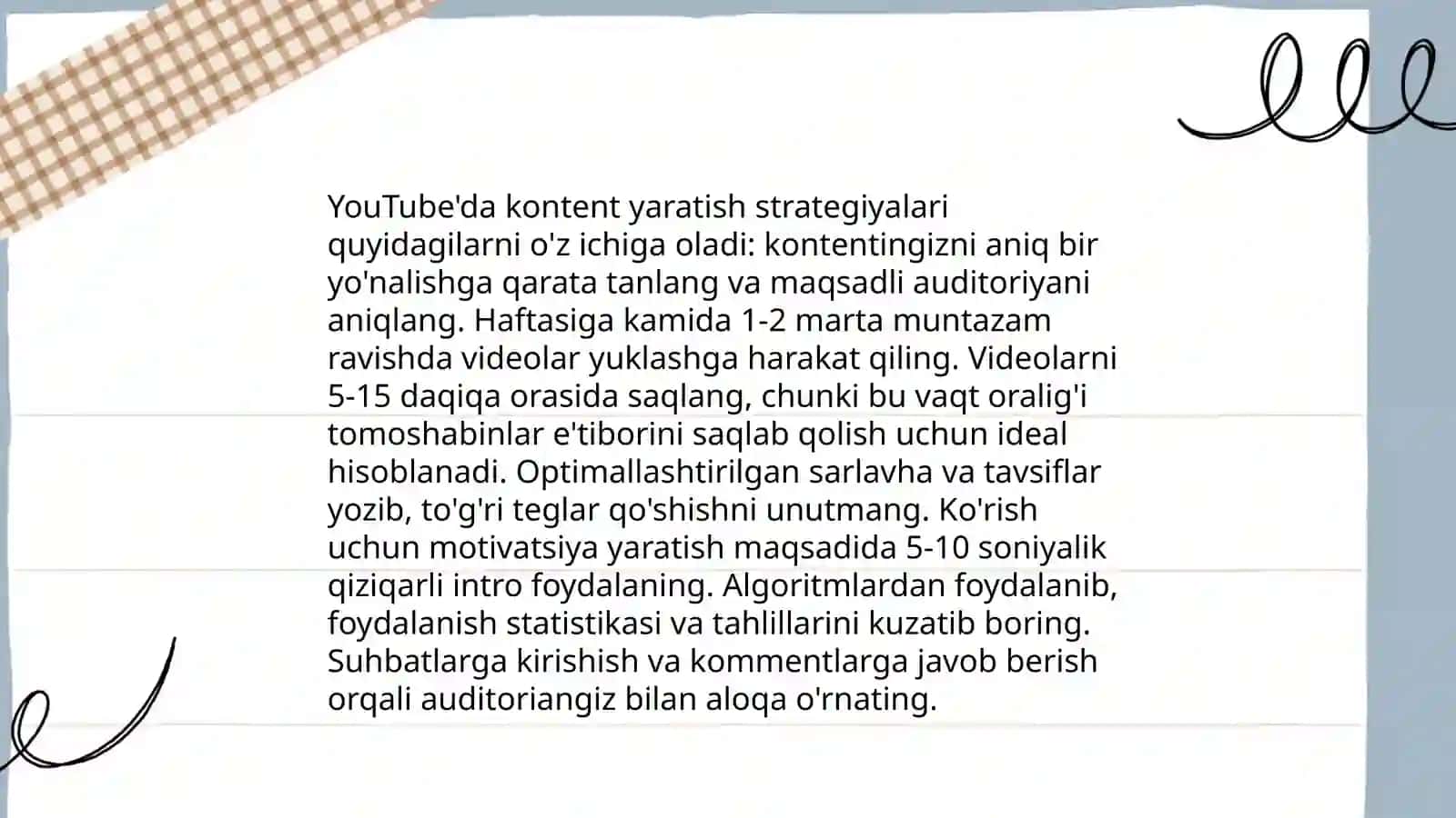 YouTube platformasidan foydalanishning o'ziga xosliklari, asosiy parametrlari 4