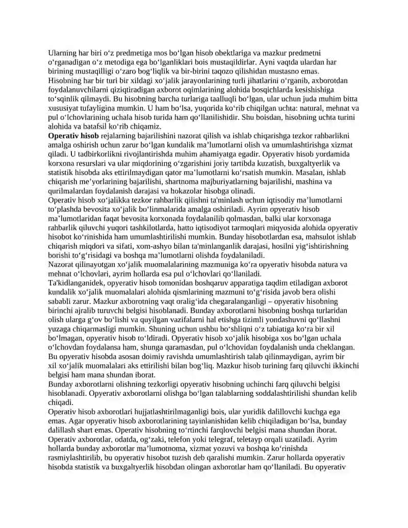 BUXGALTERIYA HISOBINING MOHIYATI, PREDMETI VA METODI 4