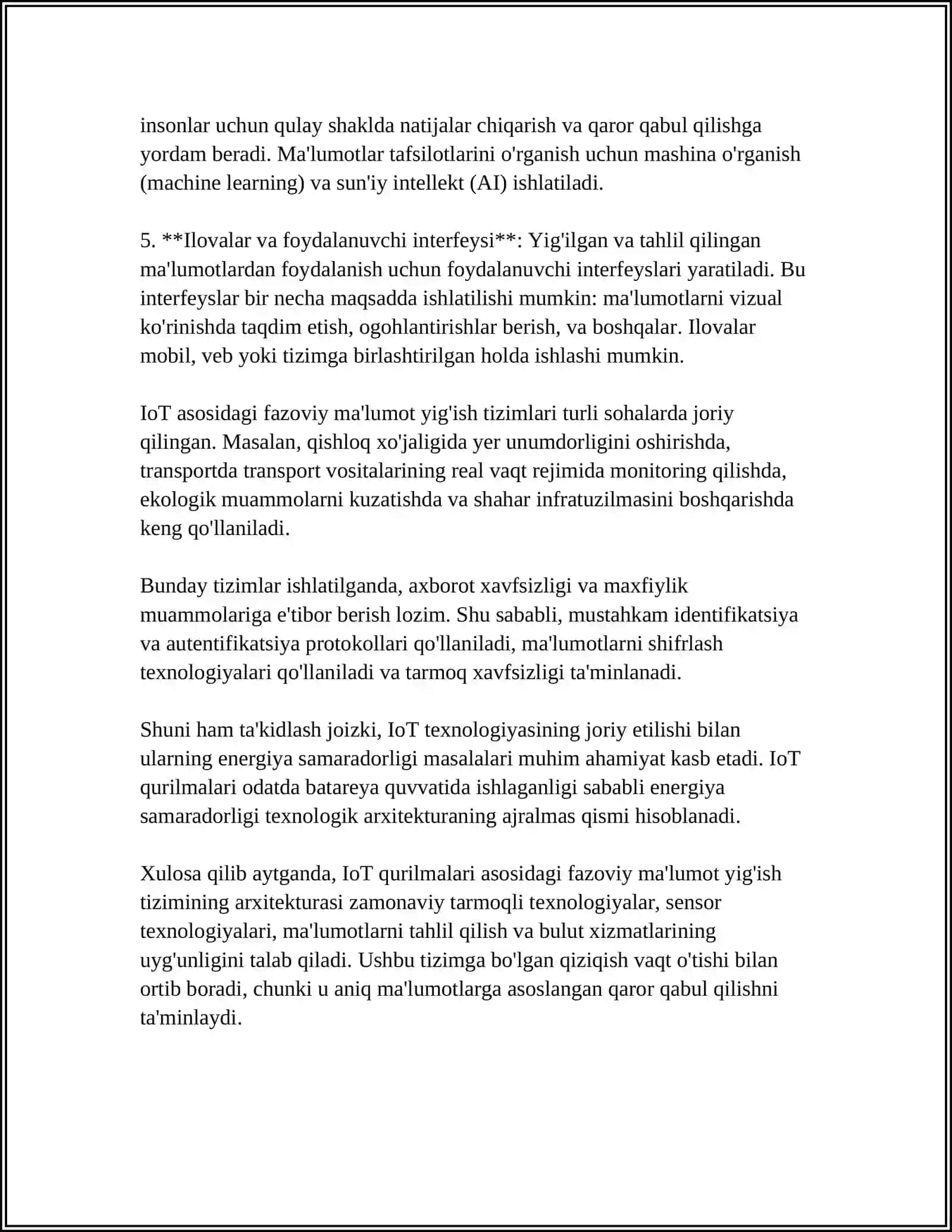 IOT QURILMALARI YORDAMIDA FAZOVIY MAʼLUMOT YIGʻISH TIZIMI 4