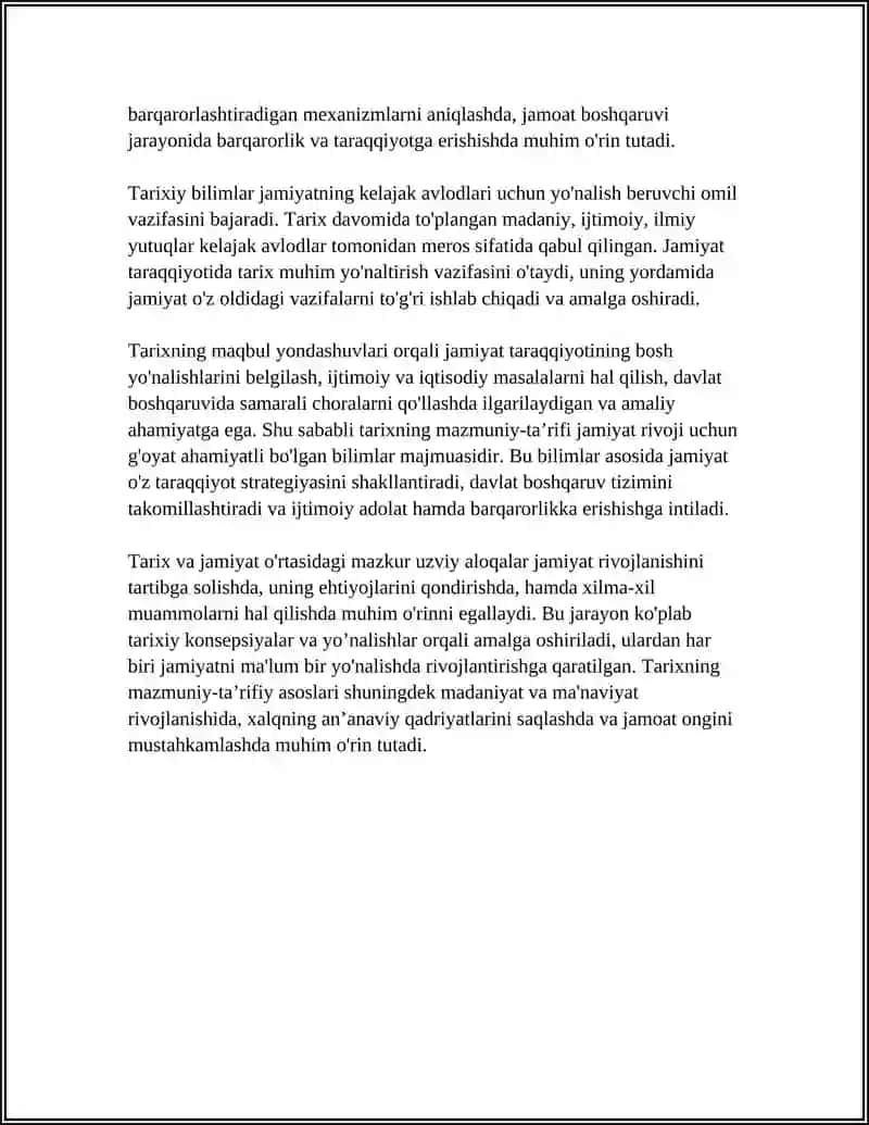 Tarixning mazmuniy-taʼrifiy asoslari jamiyat taraqqiyotida 4