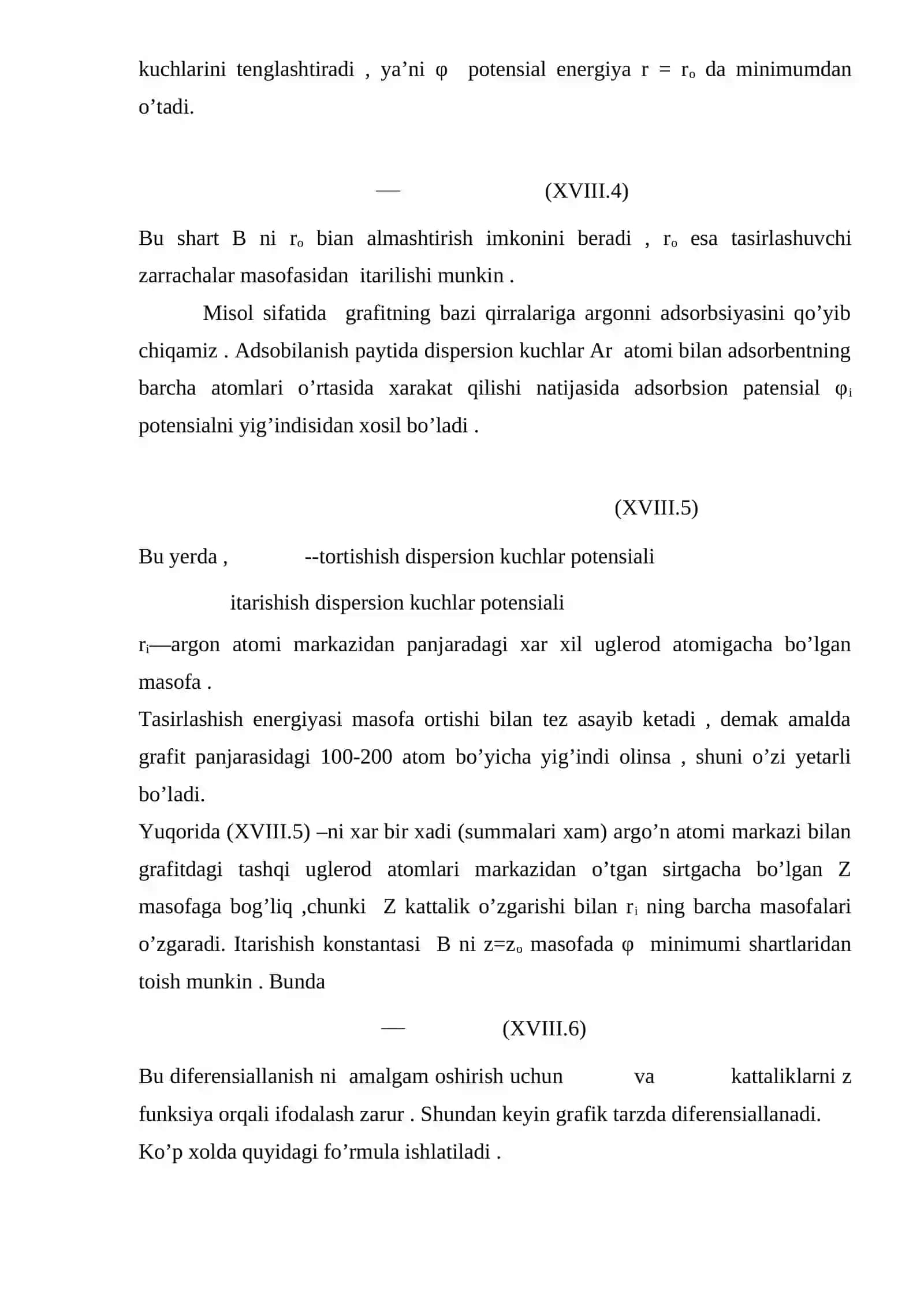 Adsorbsion kuchlar energiyasi va adsorbsion statistik muvozanatning malekulyar xisoblanishi 4