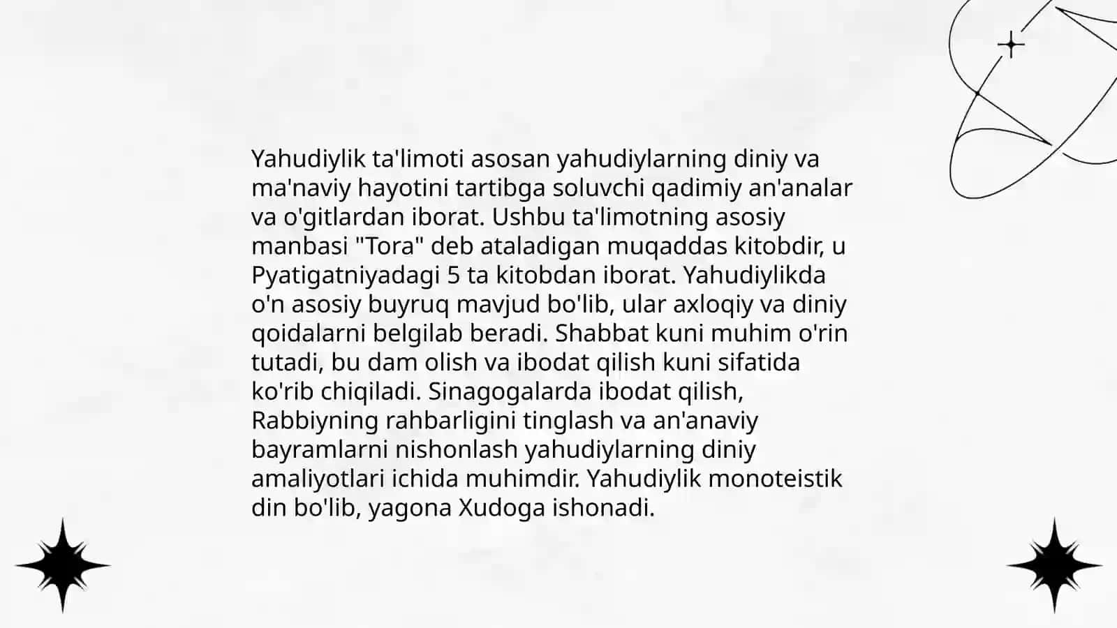 Yahudiylik ta'limoti, an'ana va marosimlari 4