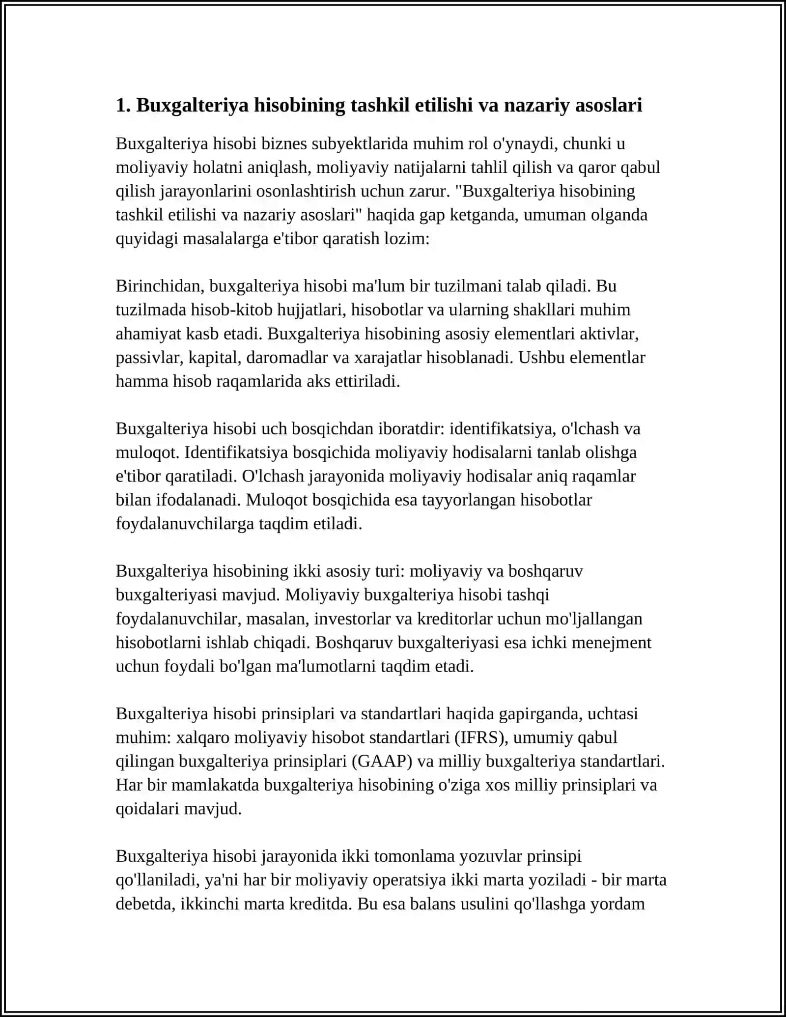 BUXGALTERIYA HISOBINI TASHKIL ETISH 4