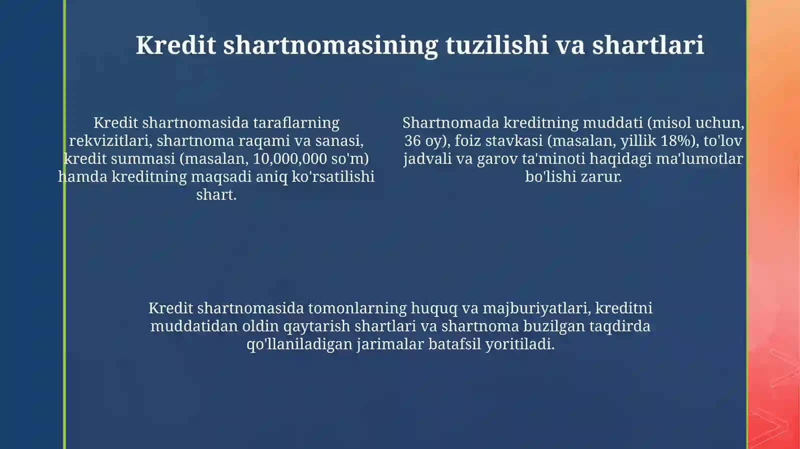 Kredit shartnomalari vaularni rasmiylashtirish tartibi 4