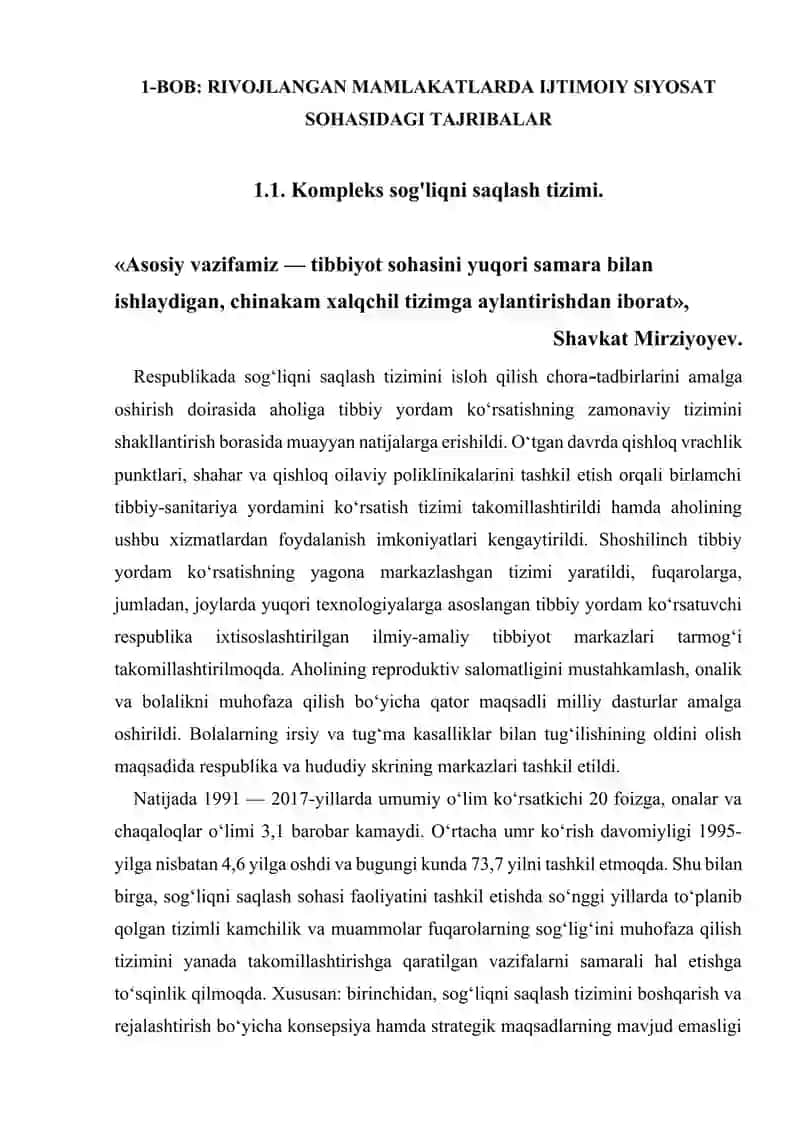 Rivojlangan mamlakatlarda ijtimoiy siyosat sohasidagi tajribalar va ulardan o’zbekistonda foydalanish yo’llari 4