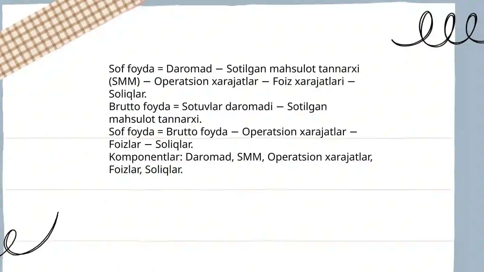 Sof foyda hisobi 4