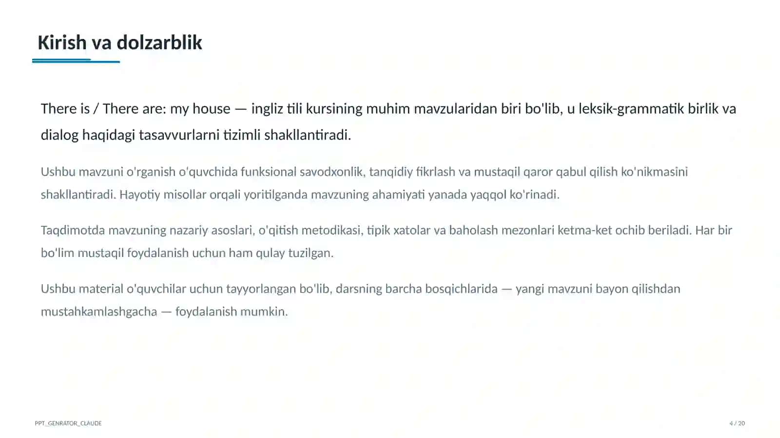 Ingliz tili (1–11) — o'quvchilar uchun 4