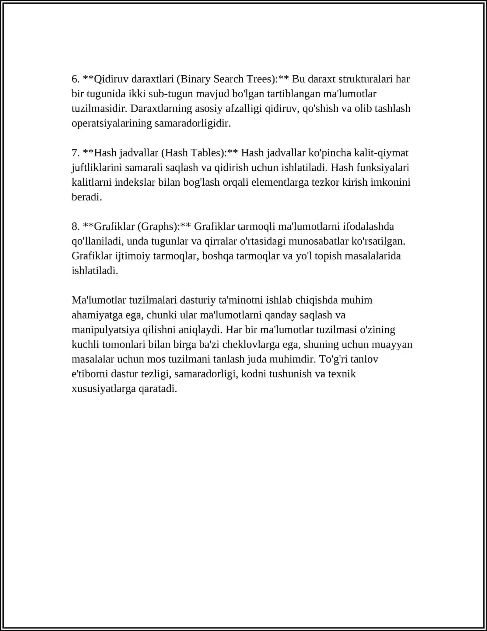 MA'LUMOTLAR TUZILMALAEI 4
