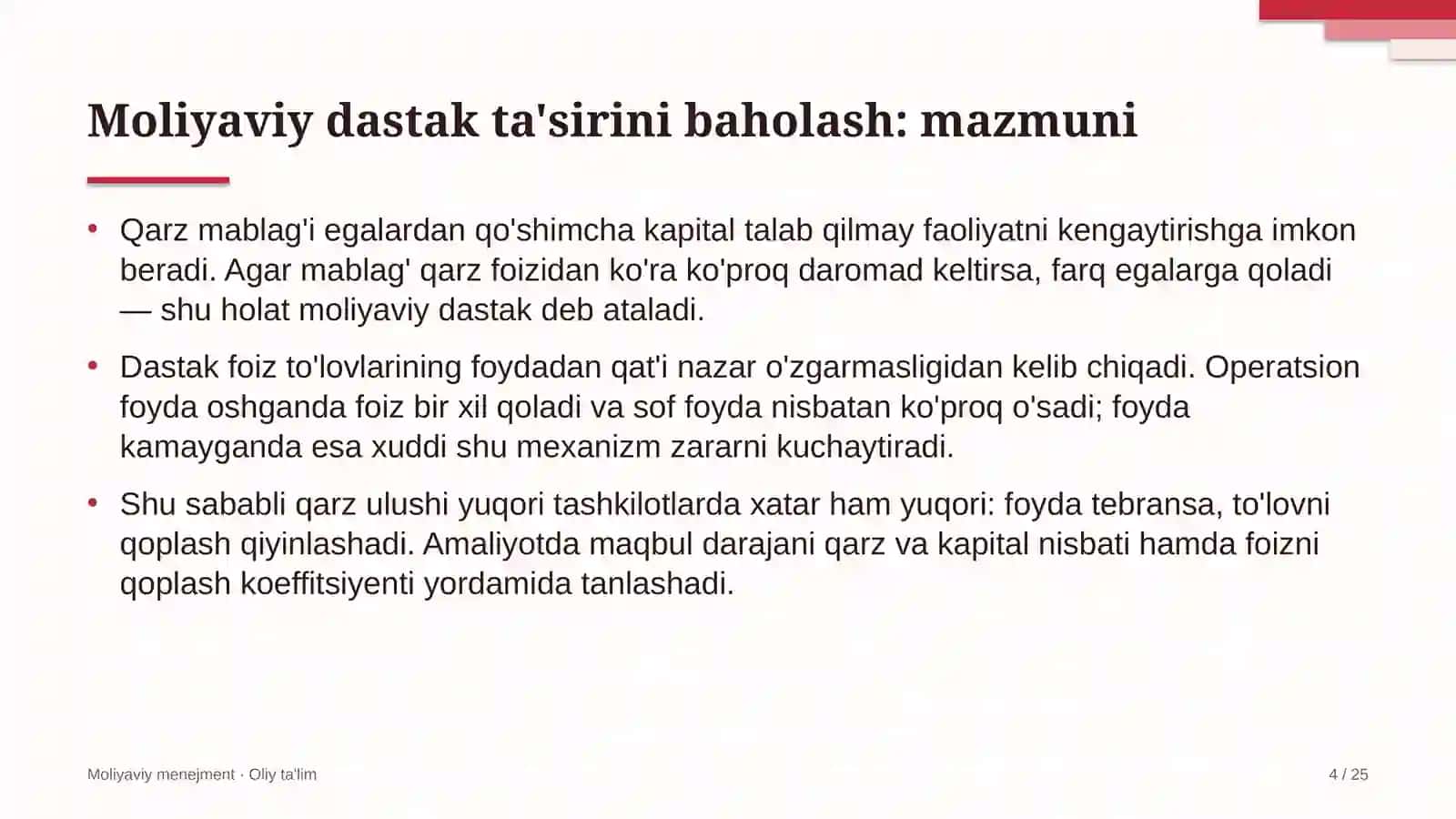 Davlat qo'riqxonalarida moliyaviy dastak ta'sirini baholash 4