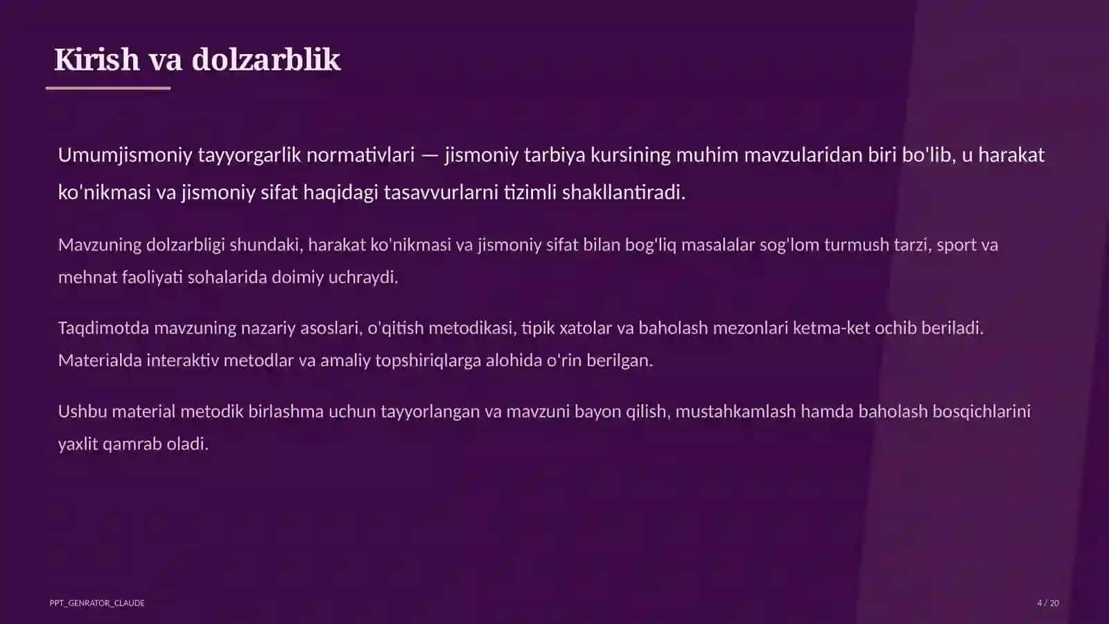 Umumjismoniy tayyorgarlik normativlari (10-sinf) 4