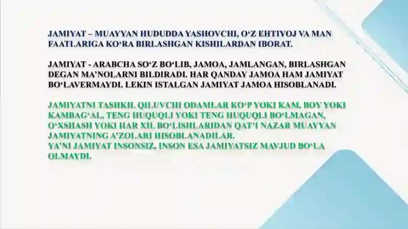 Jamiyat tushunchasi 4