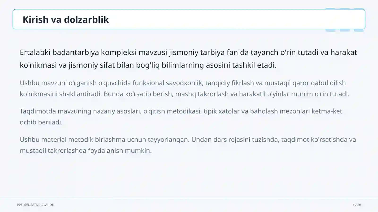 Ertalabki badantarbiya kompleksi (1-sinf) 4