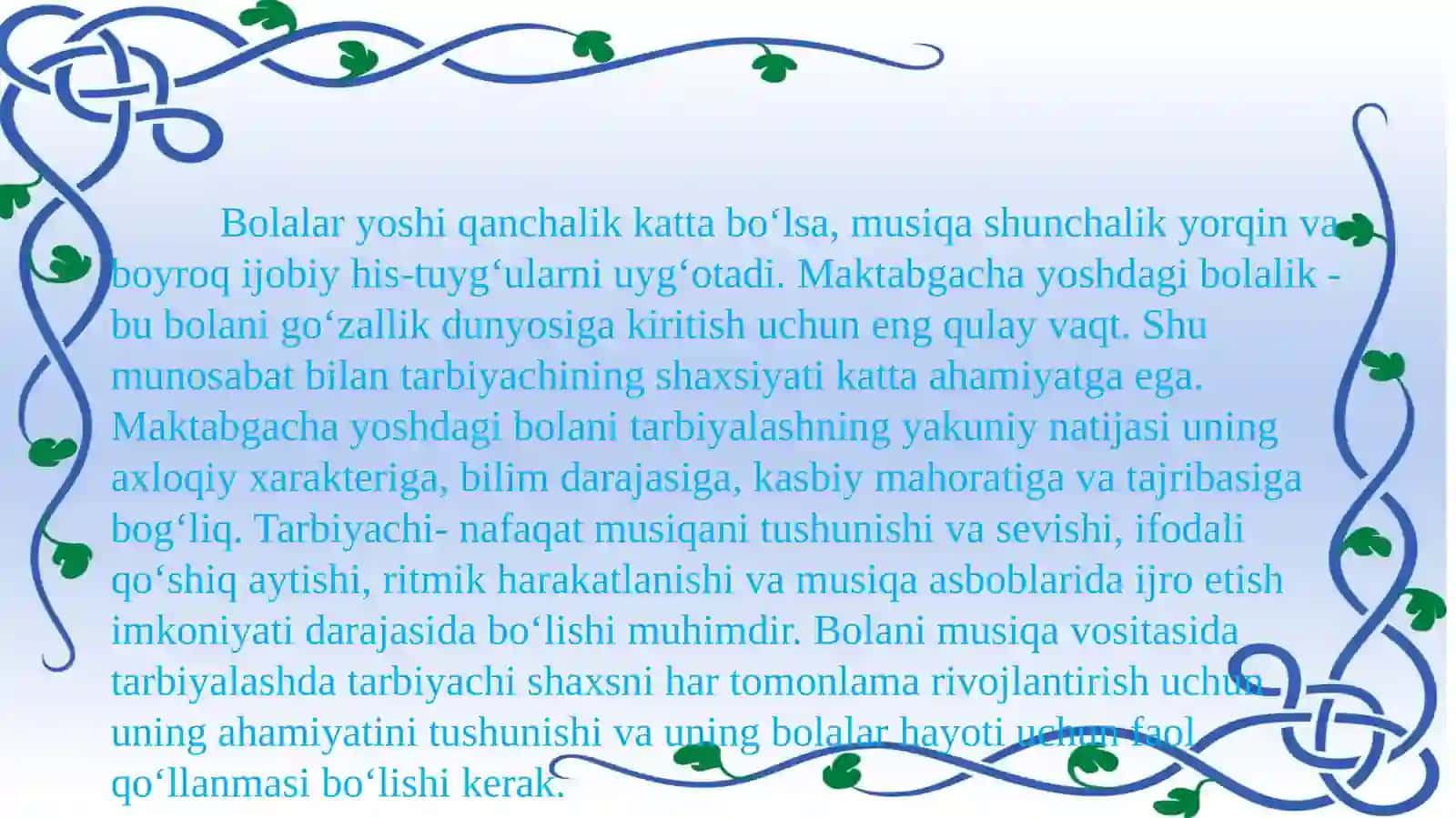 Bolalarni musiqа cholg‘u аsboblаridа ijrogа о‘rgаtish 4