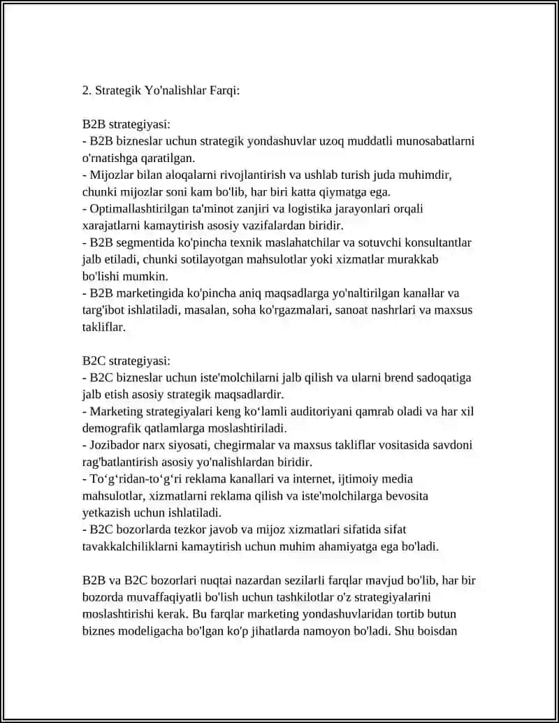B2B VA B2C FARQI STRATEGIK NUQTAYI NAZARDAN TAHLIL 4