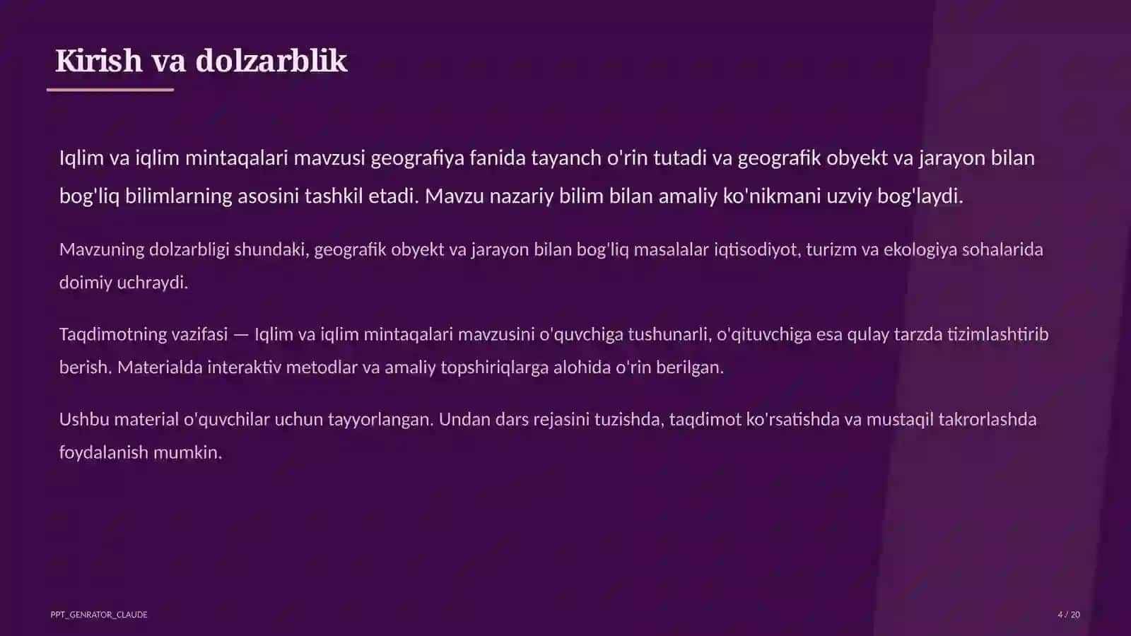 Iqlim va iqlim mintaqalari (6-sinf) 4