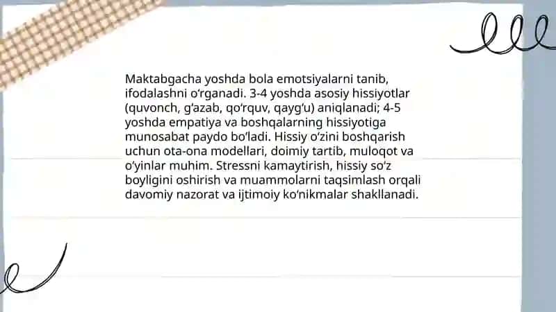 Maktabgacha yosh davrida psixik rivojlanish xususiyatlari 4