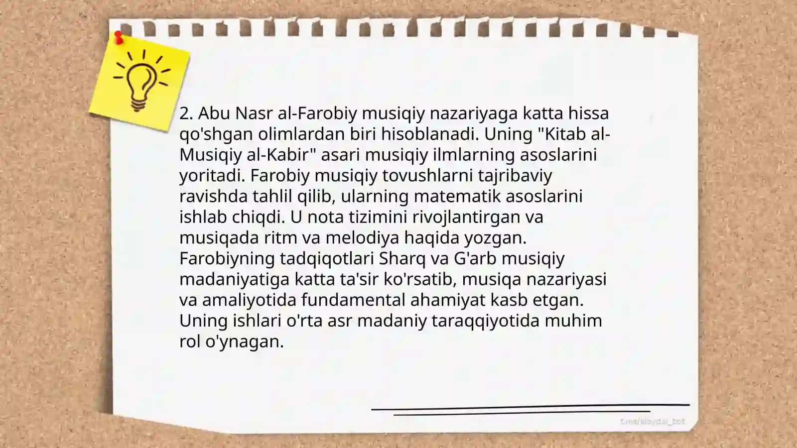 Markaziy Osiyolik olim va mutaffakirlar Farobiy, Ibn Sino, Beruniyning jahon ilm fani va svilizatsiyasi rivojida tutgan o'rni 4