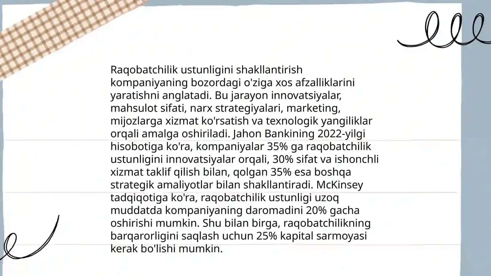 Strategiya va raqobatchilik ustunligi 4
