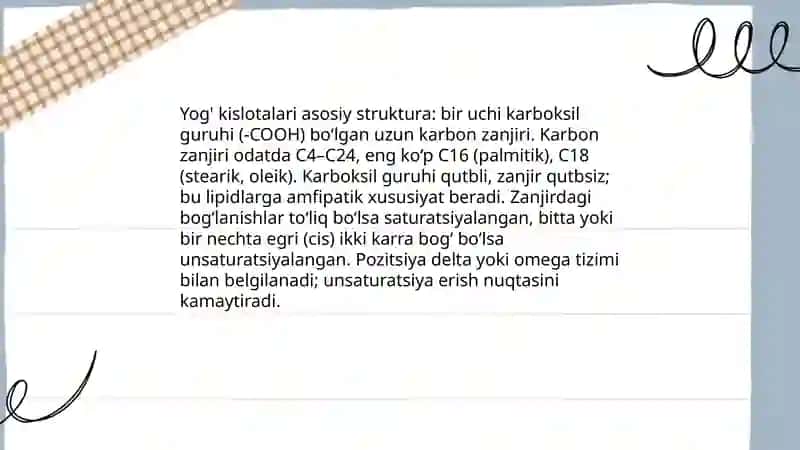 Lipidlarning tuzulishi 4