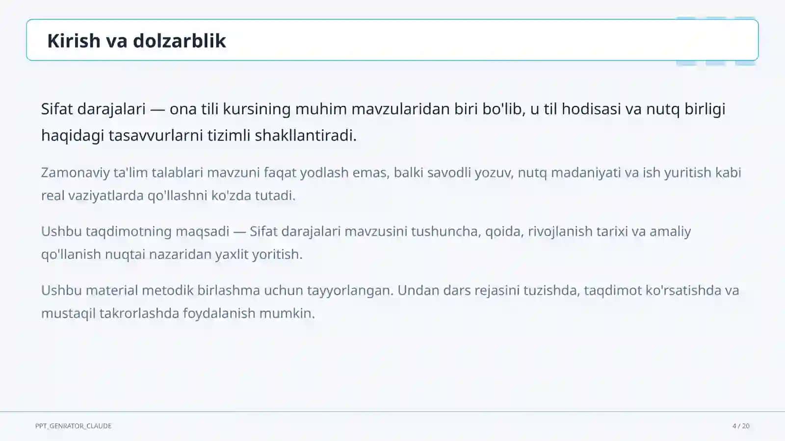 Sifat darajalari (6-sinf) 4