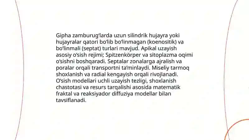 Zamburug‘lar. Ularning morfologiyasi, strukturasi va ularni o‘rganish usullar. 4