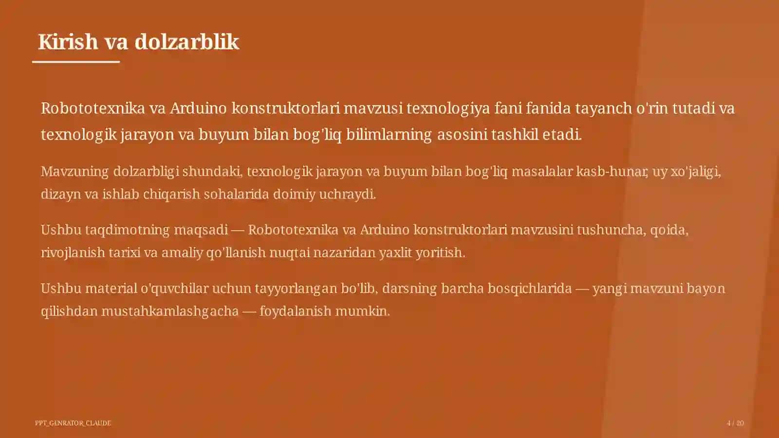 Robototexnika va Arduino konstruktorlari (9-sinf) 4