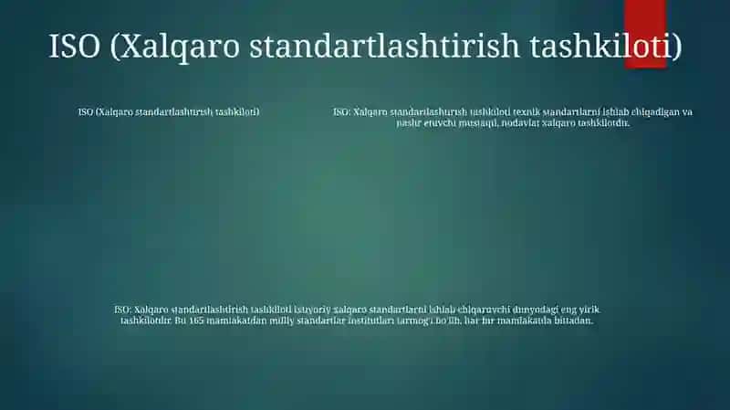 Xalqaro standartlashtirish tashkilotlari 4