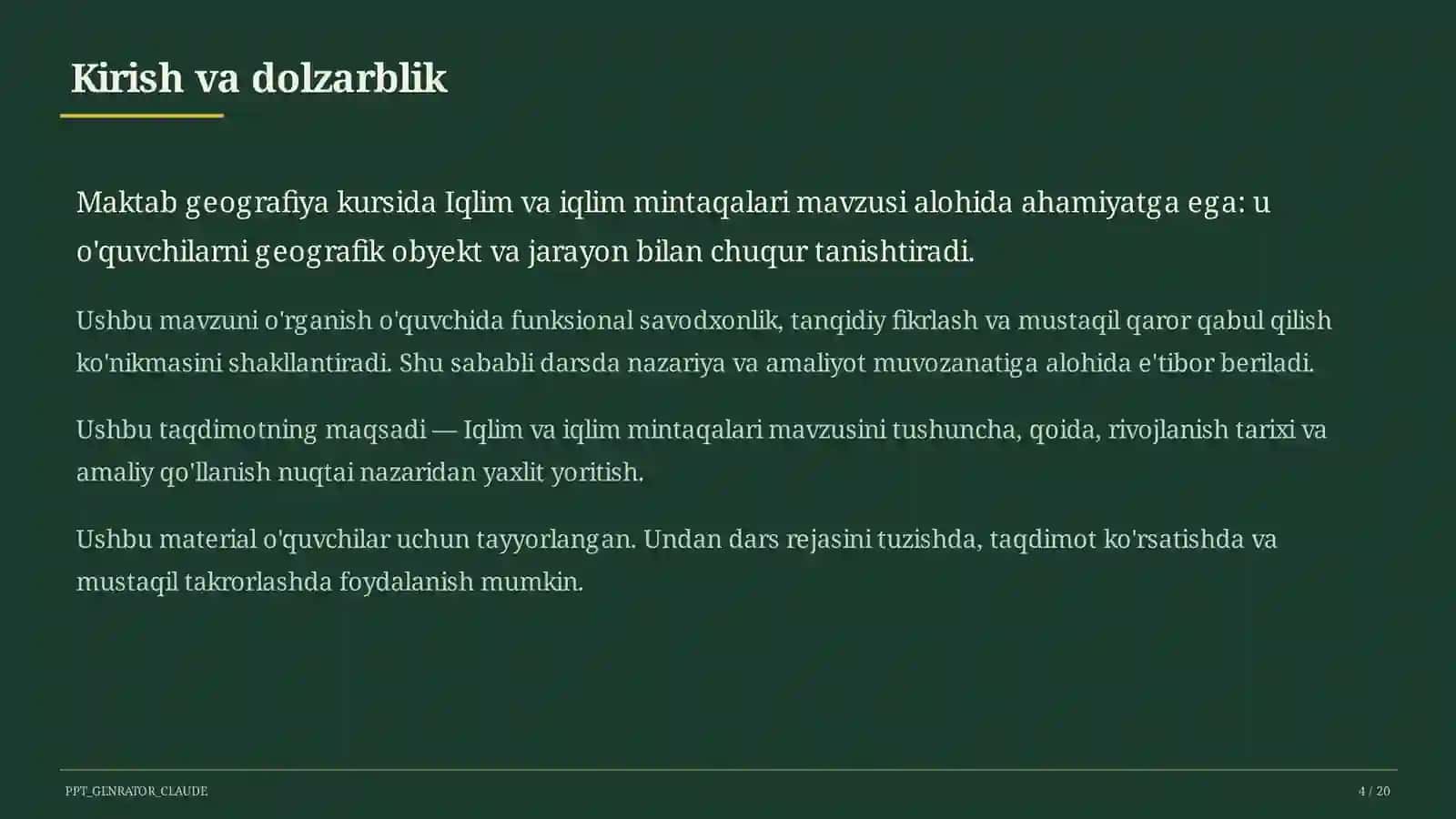 Iqlim va iqlim mintaqalari (6-sinf) 4