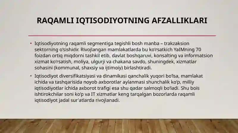 Raqamli iqtisodiyotning afzalliklari 4