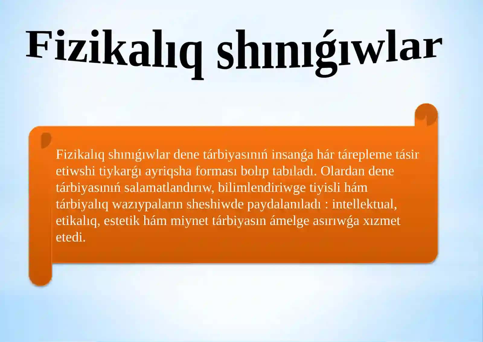 Denetárbiyasıwaziypaları hámquralları 4