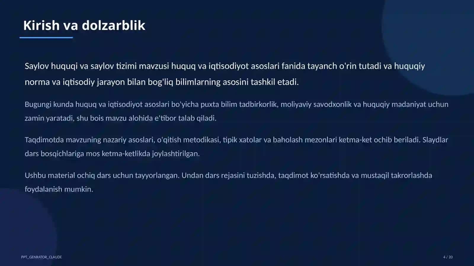 Saylov huquqi va saylov tizimi (10-sinf) 4
