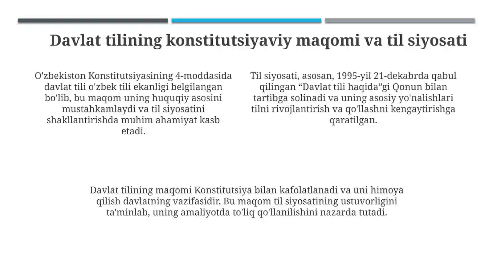 Davlat tili haqidagi qonun va uning ijrosini tahlil qilish 4