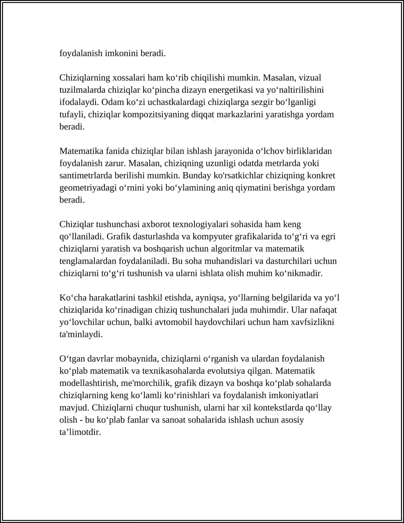 TASHQI CHIZIQLARNING CHIZISHNING KINEMATIK USULI 4