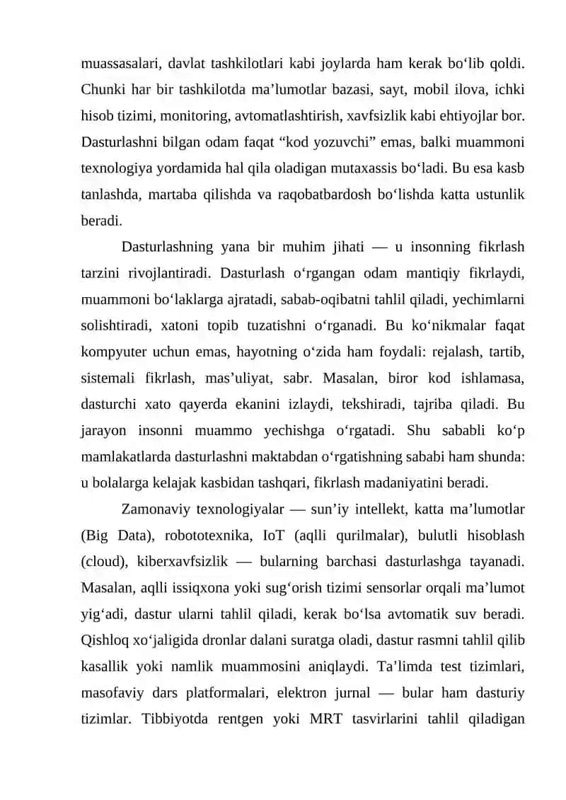 Dasturlash asoslari faniga kirish 4