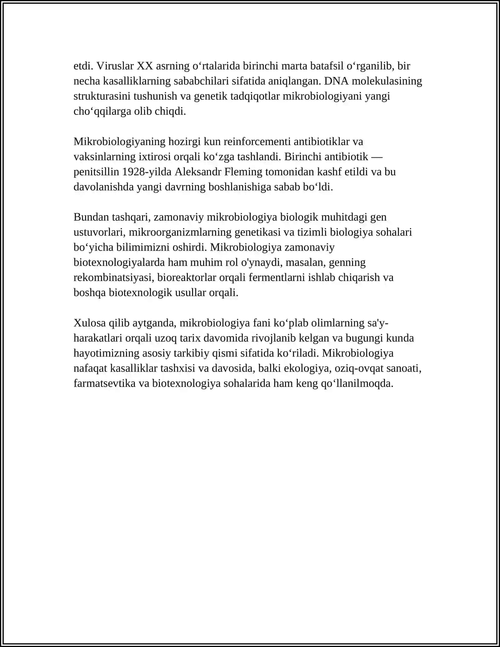 MIKROBIOLOGIYA IMUNALOGIYA VIRUSALOGIYA HAQIDA TUSHUNCHA VA FANNING TARIXI 4