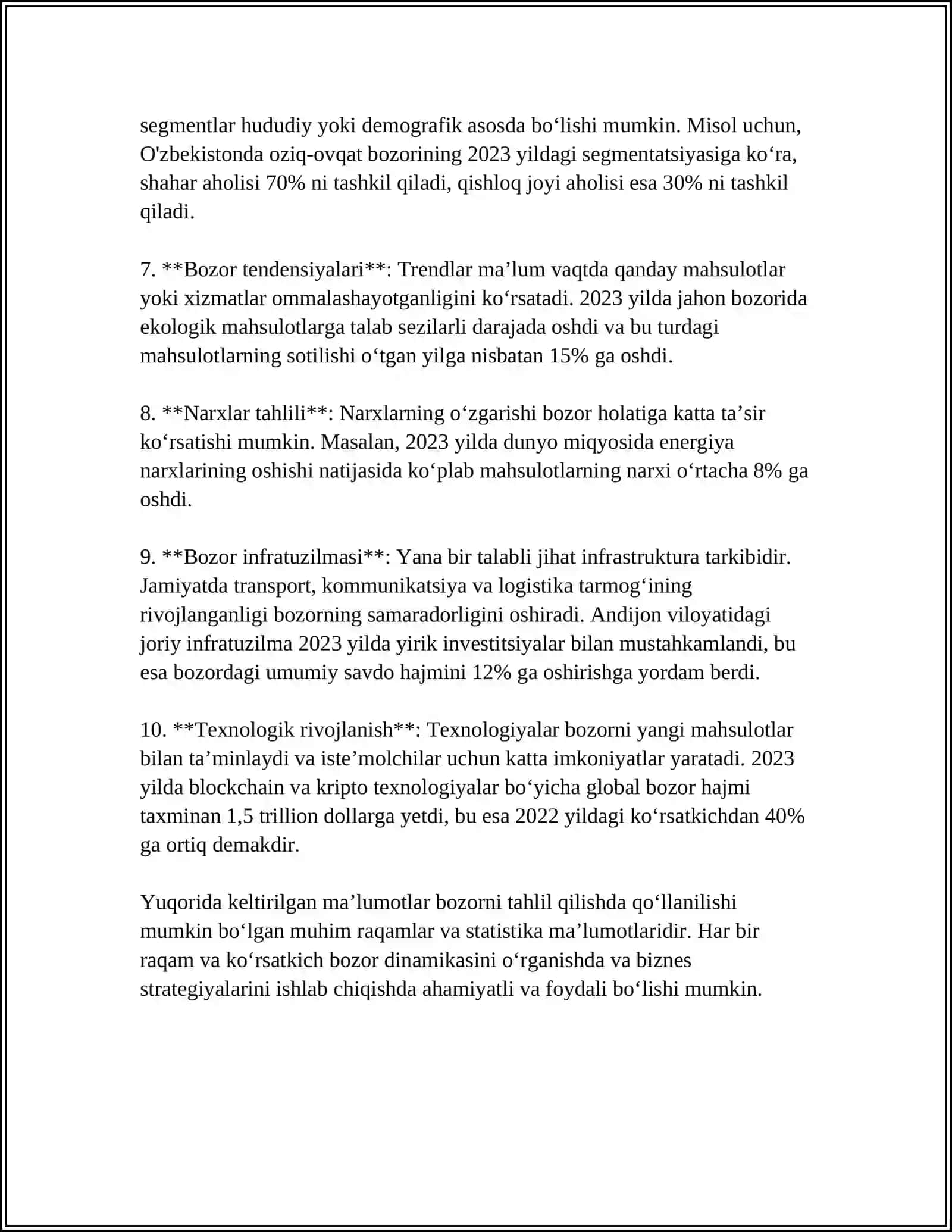 BIZNES REJA YARATISH: ENG SIFATLI GAZ MARKAZI QANDAY ANIQLANADI 4