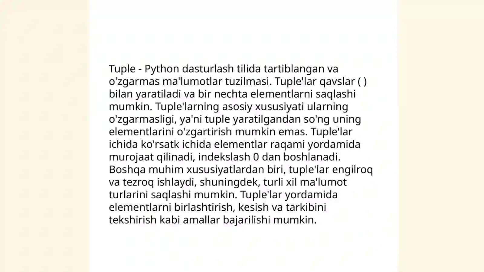 List bilan ishlash 4
