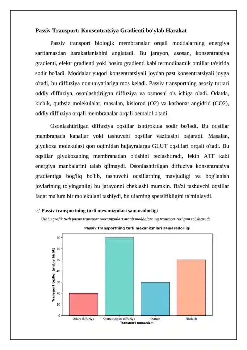 Biologik membranalar orqali moddalarning faol va passiv transporti 4